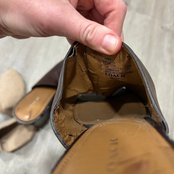 Coach Brown Hellena Leather Wedge Platform Heels Women's Size 11 - Picture 8 of 8